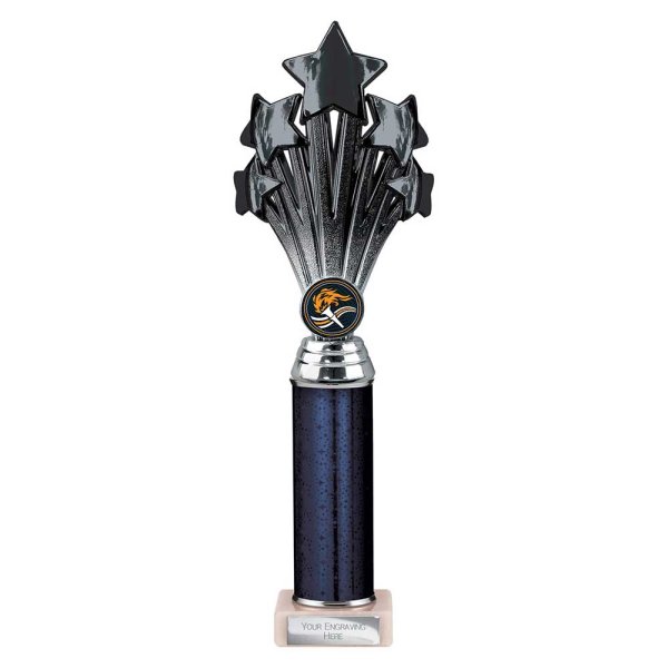 5 Star Tube Trophy | Black & Silver | 315mm