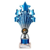 5 Star Tube Trophy | Blue & Silver | 215mm