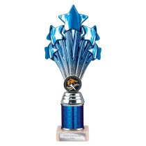 5 Star Tube Trophy | Blue & Silver | 240mm
