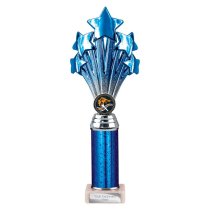 5 Star Tube Trophy | Blue & Silver | 290mm