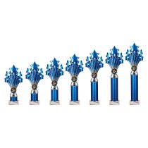 5 Star Tube Trophy | Blue & Silver | 365mm