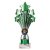5 Star Tube Trophy | Green and Silver | 215mm - TR26551A