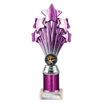 5 Star Tube Trophy | Purple and Silver | 240mm