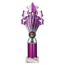 5 Star Tube Trophy | Purple and Silver | 265mm