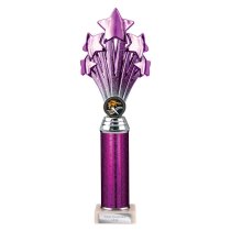 5 Star Tube Trophy | Purple and Silver | 315mm