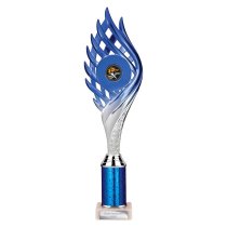 Wildfire Tube Trophy | Blue & Silver | 340mm