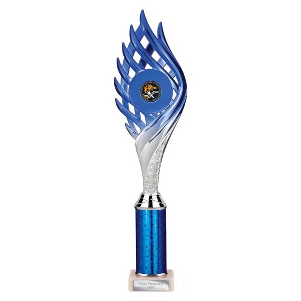 Wildfire Tube Trophy | Blue & Silver | 365mm