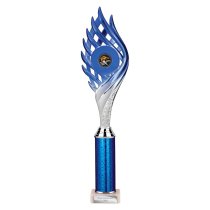 Wildfire Tube Trophy | Blue & Silver | 390mm