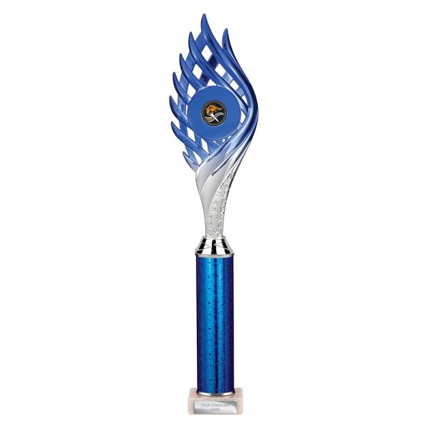 Wildfire Tube Trophy | Blue & Silver | 440mm