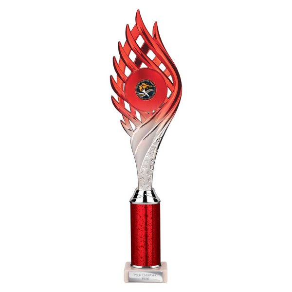 Wildfire Tube Trophy | Red and Silver | 365mm