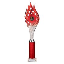 Wildfire Tube Trophy | Red and Silver | 390mm