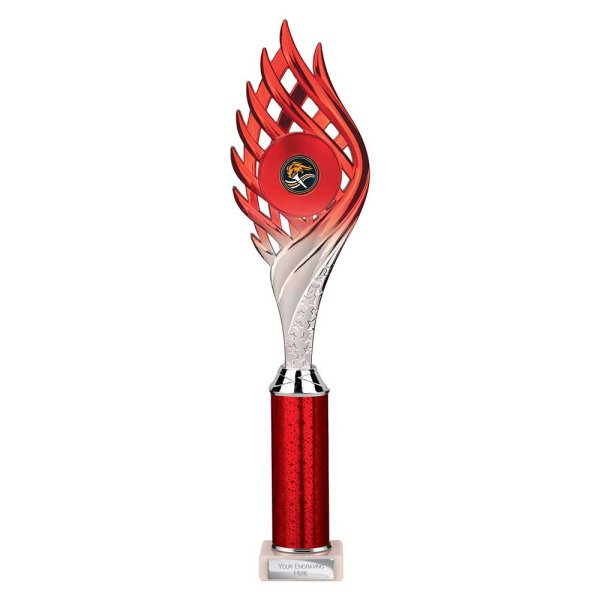 Wildfire Tube Trophy | Red and Silver | 390mm