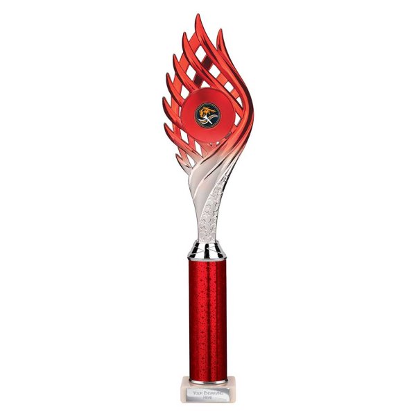 Wildfire Tube Trophy | Red and Silver | 415mm
