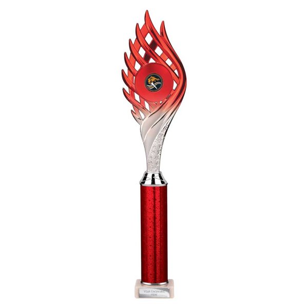 Wildfire Tube Trophy | Red and Silver | 440mm