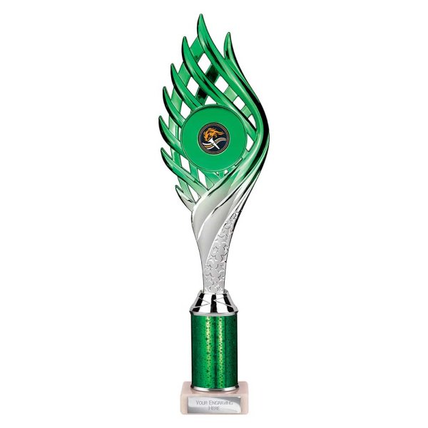 Wildfire Tube Trophy | Green and Silver | 340mm