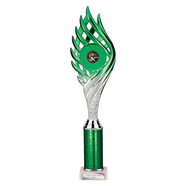 Wildfire Tube Trophy | Green and Silver | 365mm