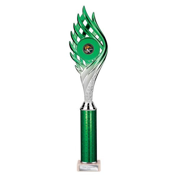 Wildfire Tube Trophy | Green and Silver | 415mm