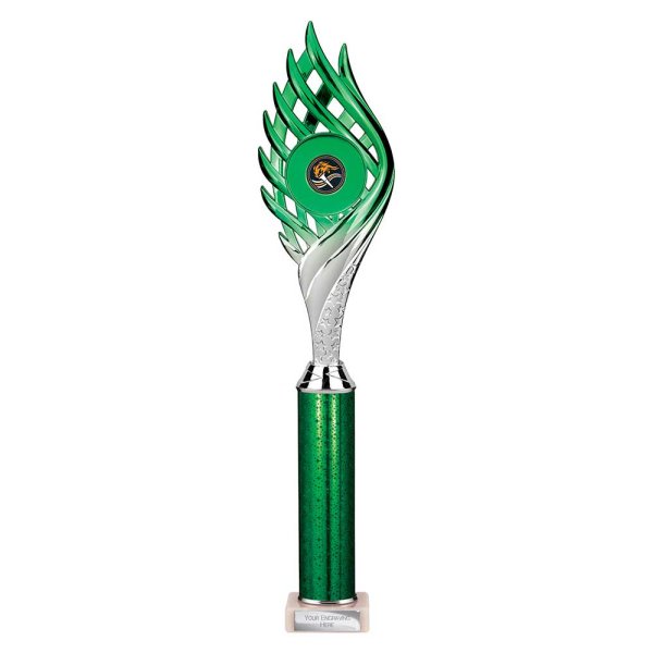 Wildfire Tube Trophy | Green and Silver | 440mm