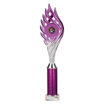 Wildfire Tube Trophy | Purple and Silver | 390mm