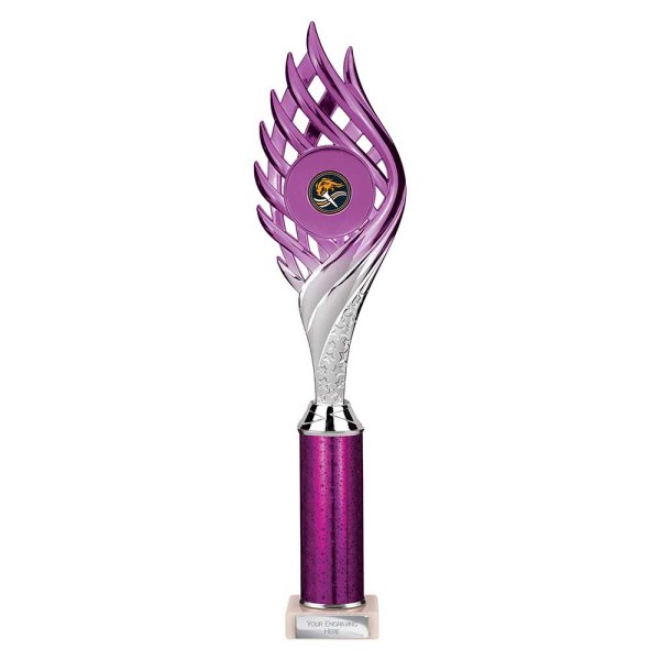 Wildfire Tube Trophy | Purple and Silver | 390mm
