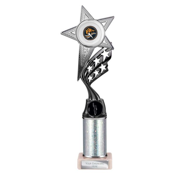 Innov8 -Tube Trophy | Silver & Black | 300mm