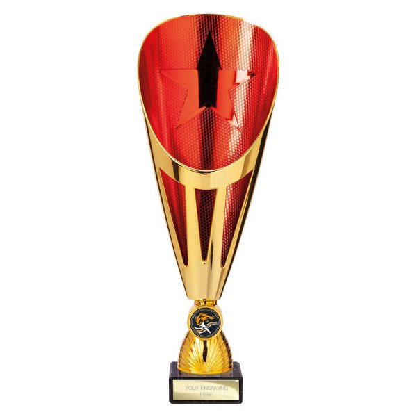 Rising Stars Deluxe Lazer Cup | Gold & Red | 295mm