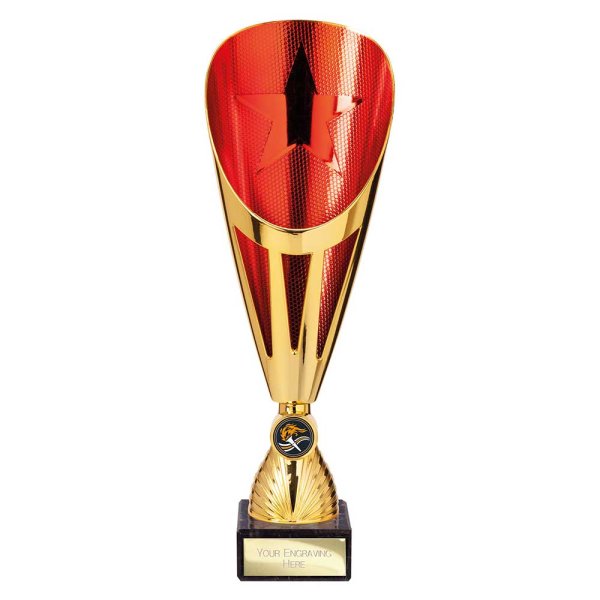 Rising Stars Deluxe Lazer Cup | Gold & Red | 315mm