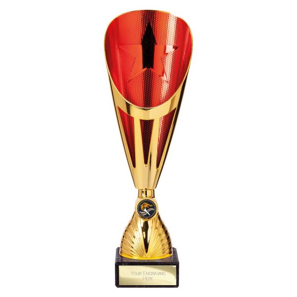 Rising Stars Deluxe Lazer Cup | Gold & Red | 325mm