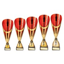 Rising Stars Deluxe Lazer Cup | Gold & Red | 325mm