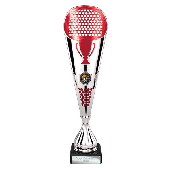 Eclectic Trophy | Silver & Red | 330mm