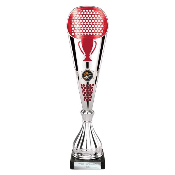 Eclectic Trophy | Silver & Red | 360mm