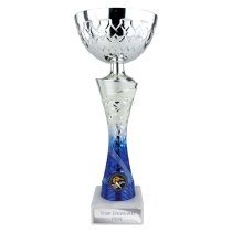 Vigour Trophy Cup | Silver & Blue | 295mm