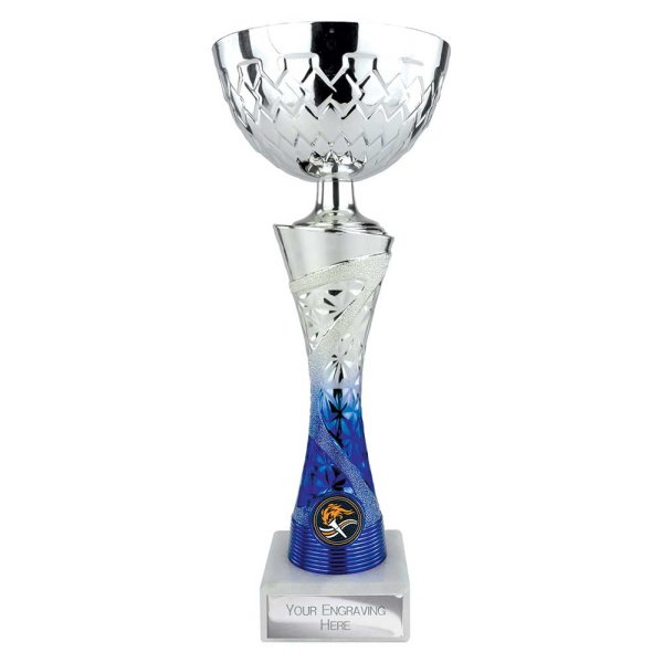 Vigour Trophy Cup | Silver & Blue | 295mm