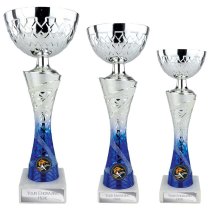 Vigour Trophy Cup | Silver & Blue | 295mm