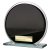 Seismic Circle Mirror Glass Trophy | Black & Silver | 125mm | 8mm Thick - CR26052B