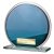 Seismic Circle Mirror Glass Trophy | Blue & Silver | 125mm | 8mm Thick - CR26053B