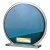 Seismic Circle Mirror Glass Trophy | Blue & Silver | 145mm | 8mm Thick - CR26053C