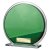 Seismic Circle Mirror Glass Trophy | Green & Silver | 145mm | 8mm Thick - CR26054C