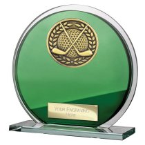 Seismic Golf Circle Plaque | Green & Silver | 125mm
