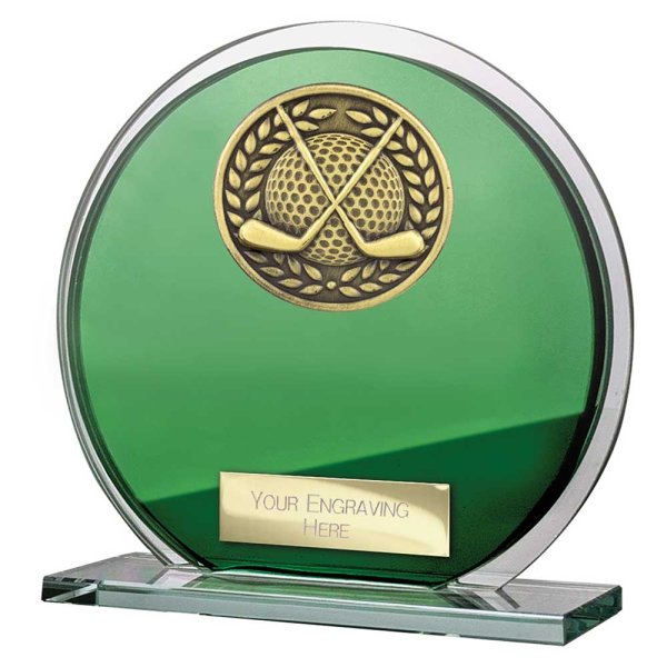 Seismic Golf Circle Plaque | Green & Silver | 125mm