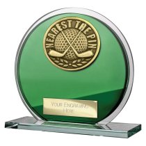 Seismic Golf Circle Plaque | Nearest the Pin | Green & Silver | 105mm