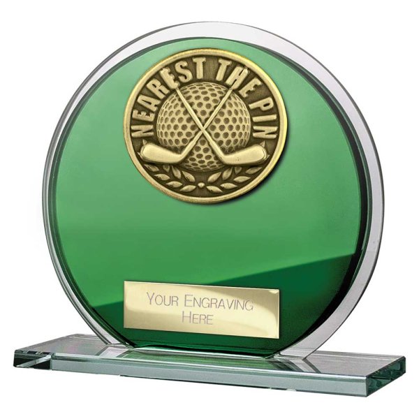 Seismic Golf Circle Plaque | Nearest the Pin | Green & Silver | 105mm