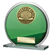 Seismic Golf Circle Plaque | Nearest the Pin | Green & Silver | 125mm