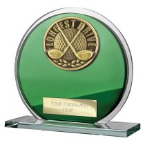Seismic Golf Circle Plaque | Longest Drive | Green & Silver | 105mm