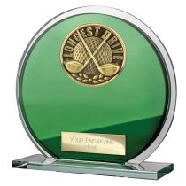 Seismic Golf Circle Plaque | Longest Drive | Green & Silver | 125mm