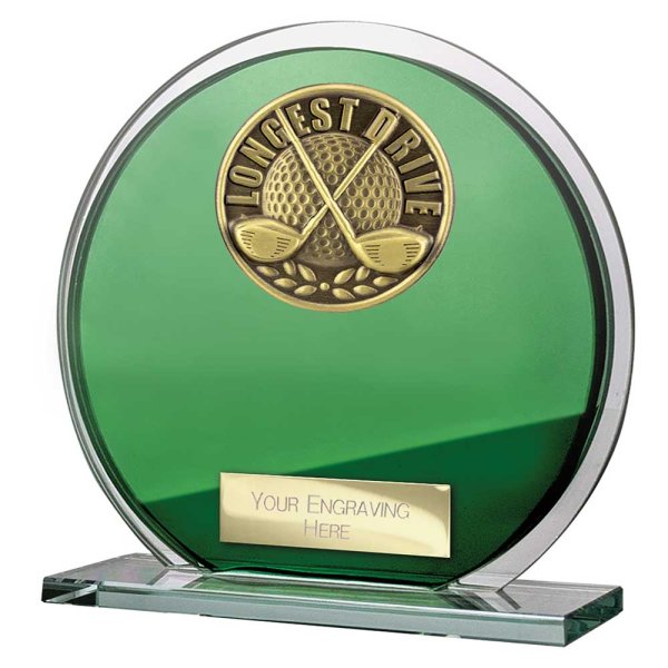 Seismic Golf Circle Plaque | Longest Drive | Green & Silver | 125mm