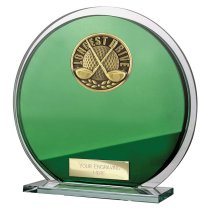 Seismic Golf Circle Plaque | Longest Drive | Green & Silver | 145mm