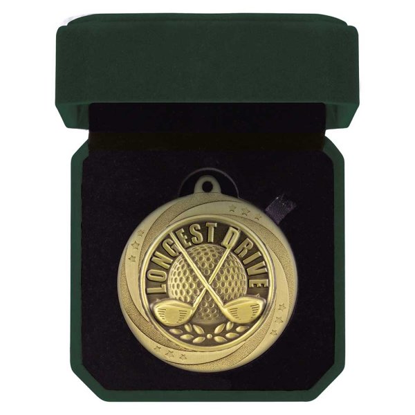 Superstar Longest Drive Medal & Box | Gold | 60mm