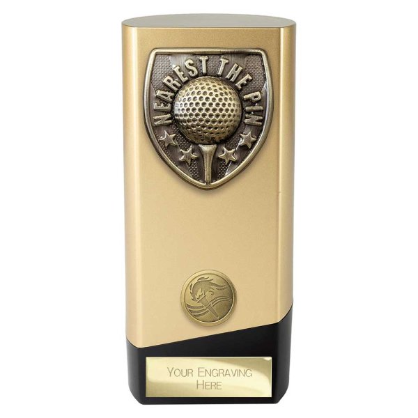 Prime Cobra Golf Trophy | Nearest the Pin | Gold & Black | 160mm
