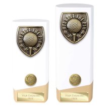 Prime Cobra Golf Trophy | Nearest the Pin | White & Gold | 160mm